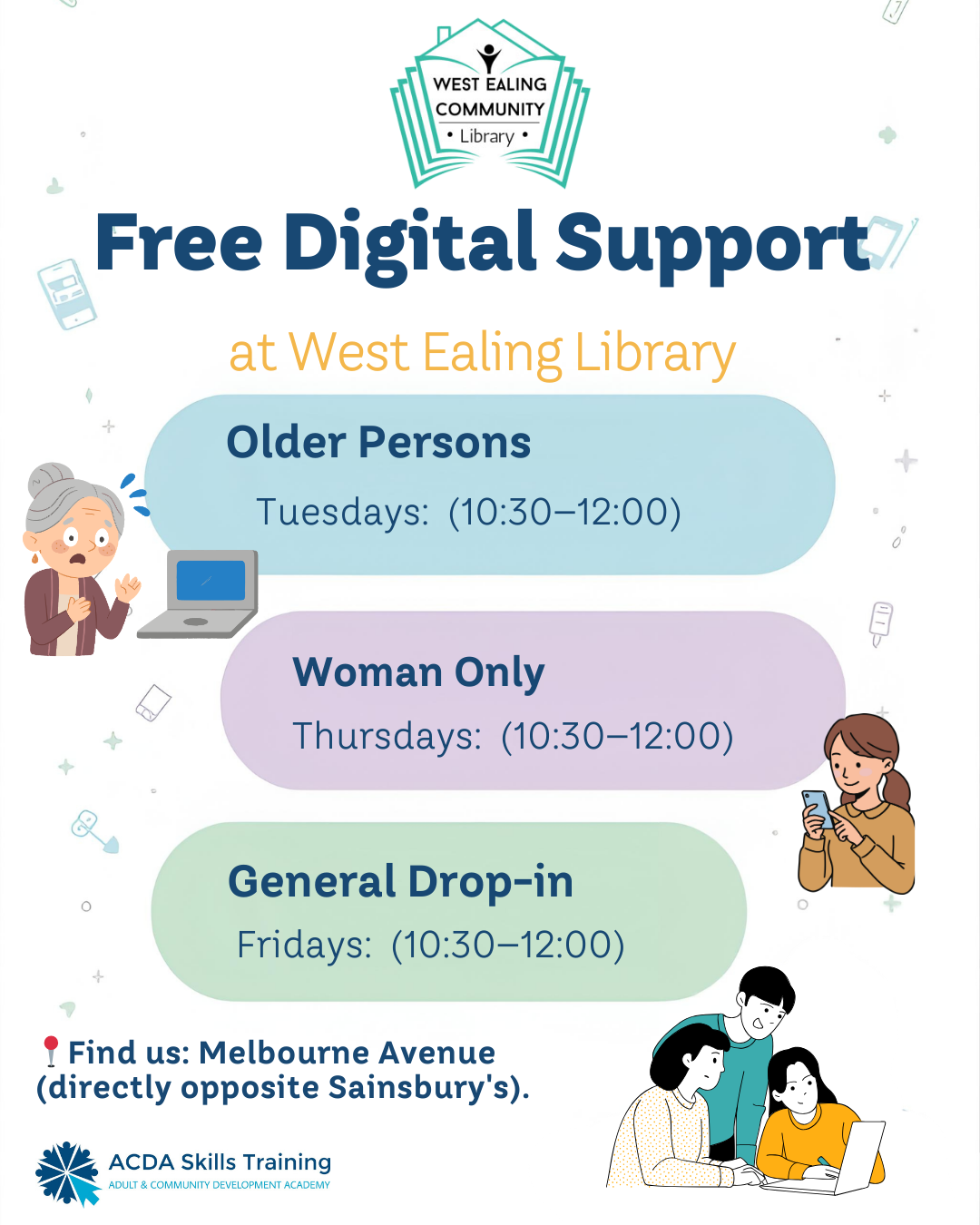West Ealing Library Digital Support Poster (Instagram Post (45)) (1)